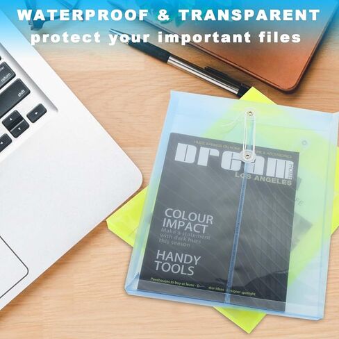 30 حزمة من المظاريف البلاستيكية البلاستيكية مع سلسلة إغلاق، A4 مجلدات ملفات قابلة للتوسيع، منظم أوراق المستندات - توسيع 1-1/6 بوصة - للمكتب المدرسي والمنزل (5 ألوان متنوعة) in Kuwait