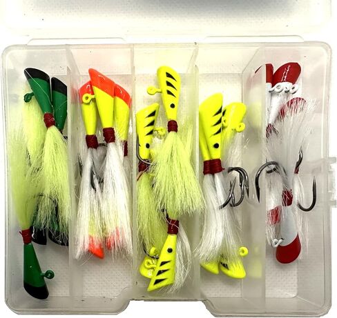 Shad Darts Fishing Lures - (Fishing Assorted Lures - 25 Pack). Effective and Working 1/4 oz jig Heads with bucktail, Best for Crappie, American Shad, Bass, Walley, Panfish. in Saudi Arabia