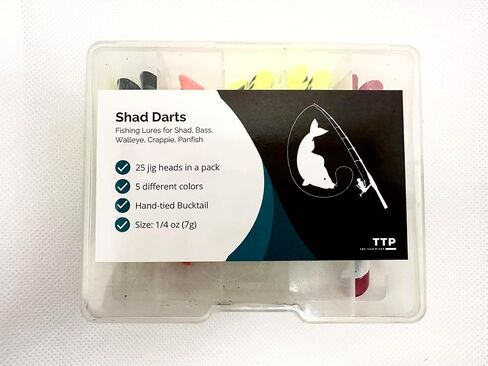 Shad Darts Fishing Lures - (Fishing Assorted Lures - 25 Pack). Effective and Working 1/4 oz jig Heads with bucktail, Best for Crappie, American Shad, Bass, Walley, Panfish. in Saudi Arabia