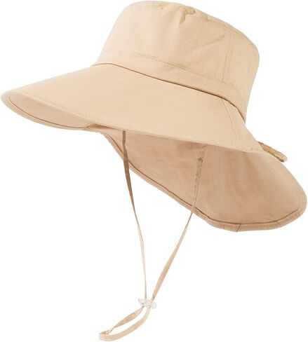 Oversize XL/XXL Women Cotton Sun Hat UPF 50+ Sunhat with Neck Flap Gardening Sun Protection Outdoor Hiking Fishing in Saudi Arabia