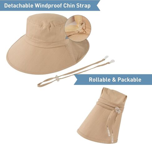 Oversize XL/XXL Women Cotton Sun Hat UPF 50+ Sunhat with Neck Flap Gardening Sun Protection Outdoor Hiking Fishing in Saudi Arabia