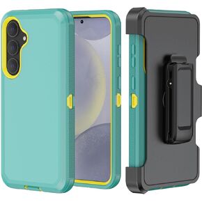 Phone Case for Samsung Galaxy S24 Plus case,Heavy Duty Hard Shockproof Armor Protector Case Cover with Belt Clip Holster for Samsung S24+ 2024 Phone Case (Black)