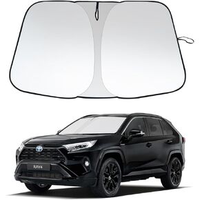 2024 Upgrade Front Windshield Sunshade Foldable RAV4 SunShade fit for RAV4 2019-2024 Crossover, TRD Off-Road, LE XLE Premium Limited XSE Hybrid Adventure Prime |Keep Car Interior Cooler|