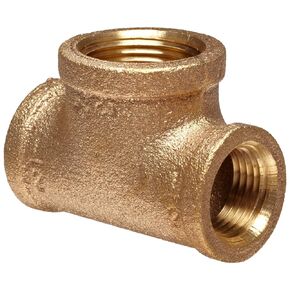 Anderson Metals 38106-161604 Brass Threaded Pipe Fitting, Reducing Tee, 1" x 1" x 1/4" Female