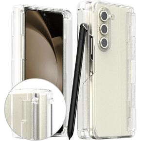 araree Nukin 360 P Samsung Galaxy Z Fold 5 Case with S Pen Slot & Hinge Protection, Lightweight Full Body Protective Hard PC Cover Designed for Samsung Galaxy Z Fold 5 5G(2023) - Clear Matt