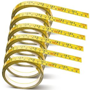 6 Pieces 12' Self Adhesive Measuring Tape Adhesive Backed Double Scale Measuring Tape Ruler Self-Adhesive Stick Tape Measures for Work Woodworking Workbench Saw Drafting Table