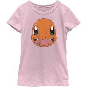 Pokemon Char Filled Head Girls Short Sleeve Tee Shirt