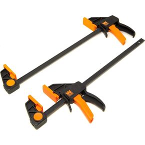 WEN CLR122 12-Inch Heavy Duty Steel Bar Clamps and Spreaders with 2.3-Inch Throat, Two Pack, Black