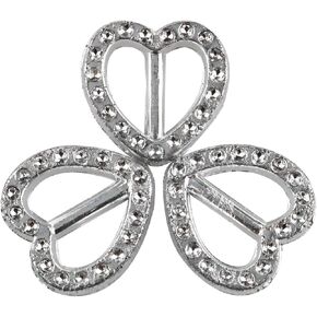 50pcs 20mm Plastic Heart Shape Buckle Silver Tone Chair Sash Ribbon Slider for Wedding Invitation Letter