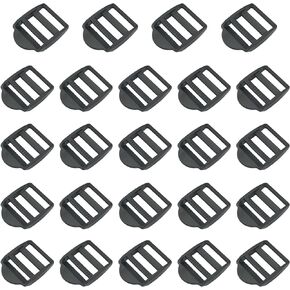24PCS Plastic Webbing Ladder Lock Buckles 25mm/1 inch Adjustable Slide Buckles Flat Ladder Buckles Used for Backpacks Shoulder Straps Backpack Shoulder Strap Accessories Cable Ties