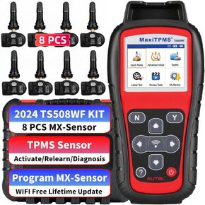 Autel MaxiTPMS TS508WF KIT TPMS Programming Tool, Plus $230 8PCS 315MHz+433MHz MX-Sensor, Activate/Relearn/Diagnosis All Sensors, Program MX-Sensor, Lifetime Free Updates, Upgrade of TS508K TS601