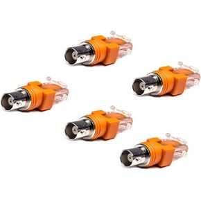 5 Pcs 75 Ohm BNC Female to RJ45 Male Adapter, 180 Degree 75 Ohm RF Coaxial Connector Coupler Adapters Supports Transmission Data Used for Video Surveillance