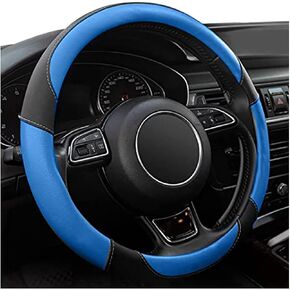Car Steering Wheel Cover, Microfiber Leather Steering Wheel Protector, Non-Slip & Breathable for Men and Women, 15 Inch Car Accessories for Car Auto Truck SUV Wheel Protector (Coffee)