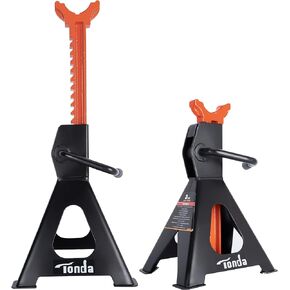 TONDA Jack Stands 3 Ton, Extra Tall Heavy Duty Car Jack Stand, 13.39-21.06 inch Adjustable Height for Lifted Truck, SUV, MPV and UTV/ATV, Black, 1 Pair