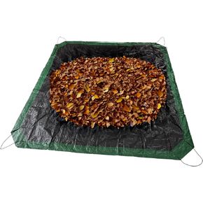 Leaf Tarp 9x9 Feet, Lawn Garden Leaf Tarp with 4 Drawstrings, Reusable Waterproof Poly Tarp Yard Waste Bags, All Purpose Protective Cover for Bikes, Furniture Cover, Tent Footprint