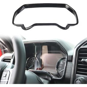 Korlot Carbon Fiber Dashboard Meter Panel Frame Cover Trim Interior Accessories for Ford F150 2021+