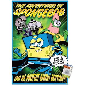 Nickelodeon Spongebob - Funny Wall Poster with Push Pins