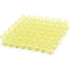 56 Magnetic Push Pins Clear Color Whiteboard Magnets, Use at Home School Classroom and Office Magnets (D11x17mm, Yellow)