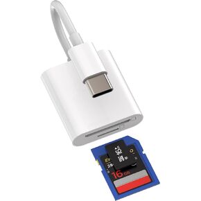 iPhone 15 Pro Max Plus USB C Sd Card Reader Adapter (2in1)Camera Micro TF Memory Dongle Compatible for Samsung Apple Ipad 10、Air4/5、Mini6 12.9 Macbook Type C Thunderbolt 4 3 Dock Multiport Flash Drive