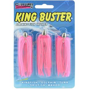 C&H, King Buster Lure, Pink/Pink Silver Fleck Skirt, 1/8 oz / 3.5 g Head, 2.5 in / 6.35 cm, 3 pc in Saudi Arabia