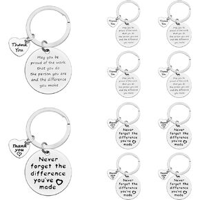 Xiahuyu 10 Pcs Thank You Gifts for Women Men Appreciation Keychain Gifts for Employee Staff Coworker Leaving Farewell Retirement Gifts Thank You Gifts for Nurse Teacher Mentor Coach Social Worker