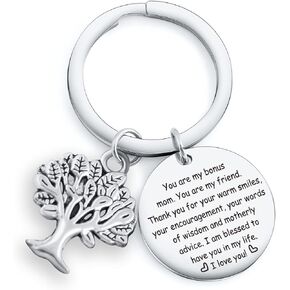 Step Mom Gift Stepmom Keychain Mother in Law Keychain MIL Gift Stepmother Keychain adoptive Mom Gift