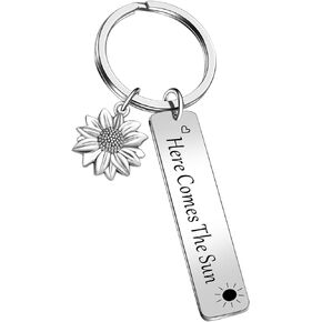 Motivational Keychain Sunflower Inspirational Keychain For Women Wife Daughter Gift