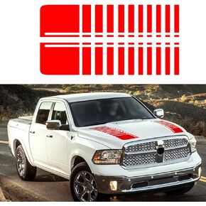 Car Hood Modified Racing Stripes Vinyl Decorative Scratch Decals 2 Pieces for All Cars SUV Truck Off-Road Vehicle Universal (F1 Gloss Black)