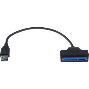 USB 3.0 to 7+15 22pin Slimline SATA Adapter Cable 2.5 Inch SSD HDD Hard Drive Adapter Converter Plug and Play for Laptop PC DVD Player