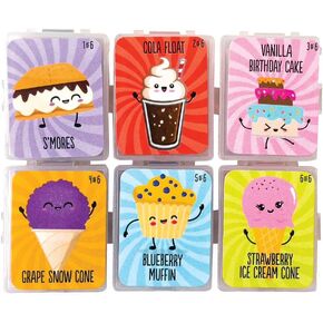 Raymond Geddes Link Up Scented Kneaded Erasers (Series One - 36 Pieces) - 6 Moldable Eraser Designs with Snap Case - Fun Puzzle Kids Erasers