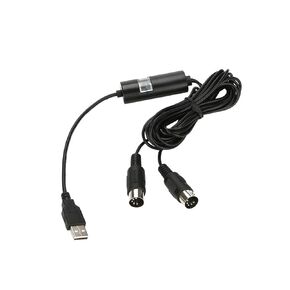 USB MIDI Cable USB Midi Interface MIDI Cable USB MIDI Adapter Input & Output MIDI Cord Converter MIDI Cord Keyboard Interface Wire Plug Controller Adapter for Studio, 5-Pin, 1 in/Out - 8Ft