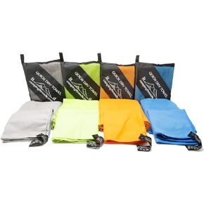 Quick Dry Microfiber Camp Towels Family Four Pack - Includes 4 XL Body Towels and 4 Washcloths