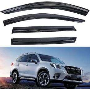 Window Visor Deflectors Rain Guards Fit 2019 2020 2021 2022 2023 Subaru Forester SK,4Pcs Smoke Black Tinted Tape-On Side Window Visor