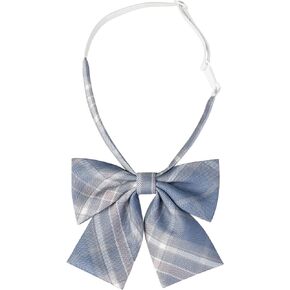 Women's Elastic Band Pretied Colorful Plaid Bow Ties for Cosplay Uniform
