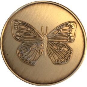 Bulk Lot of 25 Butterfly Bronze Sobriety Medallions Serenity Prayer Chips
