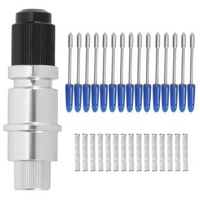 CB09 Holder + 15Pcs Cemented Carbide 60° Blade Cutting Tool CB09 Graphtec Blade High Quanlity Holder Cutting Plotter Holder CB09 Holder Cemented Carbide Blade for Cutter Plotter