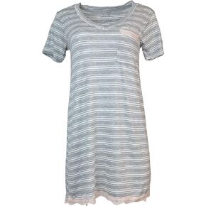 Marilyn Monroe Super Soft Sexy Designer Vee Neck Pajama Nightgown with Front Pocket for Women Short Lace Trim