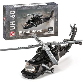 DAHONPA UH-60 Helicopter Black Hawk Medium Utility Military Army Airplane Building Bricks Set, 660+ Pieces Air-Force Build Blocks Toy, Gift for Kid and Adult