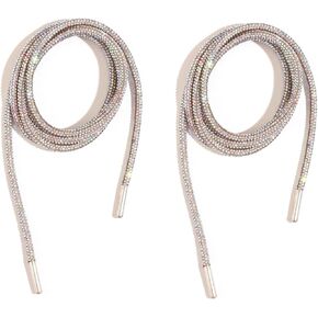 1 Pack 47 in Rhinestone Cord Trim Accessories, Crystal Bling Shiny Round Rope Craft Bead for Sneakers Drawstring Cords, Champagne