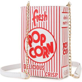 Novelty Fashion Women Crossbody Bag, Popcorn Box Style Clutch Bag for Girl Handbag Shoulder Bag Purse…