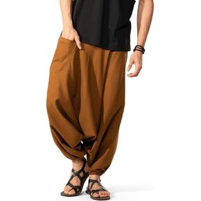 Hippie Music Festival Outfits for Men, Loose Baggy Yoga Harem Pants, Rave Party Dance Pants