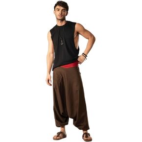 Hippie Music Festival Outfits for Men, Loose Baggy Yoga Harem Pants, Rave Party Dance Pants