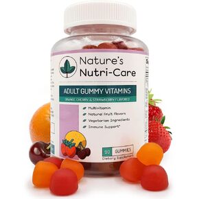 Nature's Nutri-Care Gummy Vitamins - Multivitamins for Women, Mens Multivitamin Gummies, Chewable Vitamin for Adults, Women’s & Men’s Multi Supplements, Natural Vegetarian Gummy, Made in USA