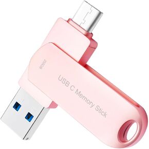 محرك أقراص USB C Thumb Drive بسعة 64 جيجابايت للهاتف، محرك أقراص فلاش USB HUPINS لتخزين الصور، شريحة ذاكرة متعددة المنافذ متوافقة مع هاتف Android/الكمبيوتر اللوحي والكمبيوتر الشخصي (64 جيجابايت، فضي)