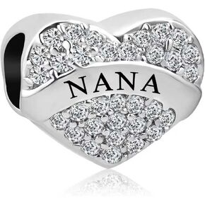 Women Love Sparkling Charm Compatible with Pandora Bracelets Shining Diamond Clear CZ Bead Aunt Niece Nephew Cousin Mom Sister Birthday Anniversary