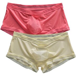 WINDAY Men's Briefs Ice Silk Breathable Underwear Lace Boxer Briefs
