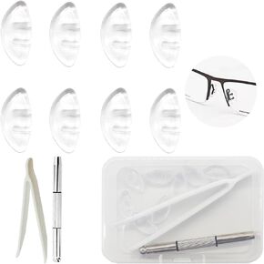 Eyeglass Nose Pads Anti-Slip Upgraded Soft Nose Pad Eyeglass Repair Kit Micro Screwdriver, Tweezers Aviator RB30xx (RB Plug in)