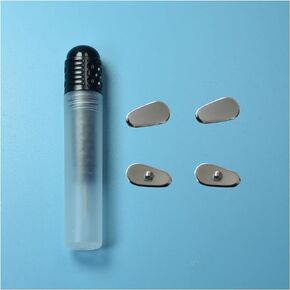 Eyeglasses Nose Pads，Titanium Nose Pads， for Metal Frames，Push in Repair Kit with Screws and Nose Pads for Glasses Anti Slip(Silvery 2 Pairs)