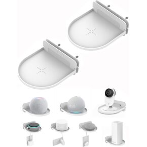 Universal Wall Mount Holder for Smart Speaker Small Shelf Stand Compatible with Google Home Mini/Home pod Mini/Google WiFi/Nest WiFi/eero 6 mesh WiFi System/Security Camera (White)