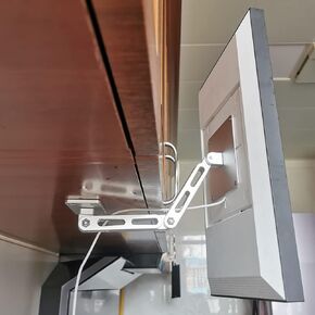 Under-Cabinet Mount， Aluminum Material Stand for Amazon Echo Show 15，Multi Angle Adjustment，Horizontal and Vertical Screens Rotate Freely，Ceiling or Under-Cabinet Mount Silver